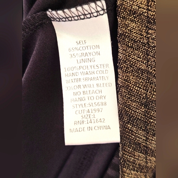 She + Sky Bronze Metallic Gold Brown Ribbed Swing Strappy Back Dress Size Large - Picture 6 of 11